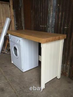 Rustique Pine Double Appliance Gap Logement Sèche-linge Lave-vaisselle Couverture Lave-vaisselle