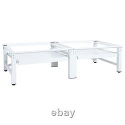 Support surélevé pour machine à laver et sèche-linge blanc vidaXL