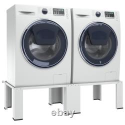 Support surélevé pour machine à laver et sèche-linge blanc vidaXL