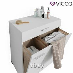 Vicco Panier À Linge Matteo Lave-linge Salle De Bains Cabinet Cabinet XL Blanc