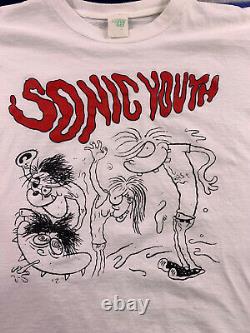 Vtg 1995 90's Sonic Youth Goo T-shirt Tour Machine De Lavage Les Amps Bikini Kill