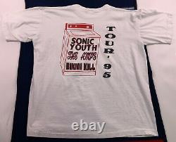 Vtg 1995 90's Sonic Youth Goo T-shirt Tour Machine De Lavage Les Amps Bikini Kill