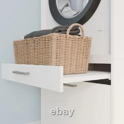 Wade Logan Armoire pour sèche-linge sur machine à laver en blanc avec abattant supplémentaire