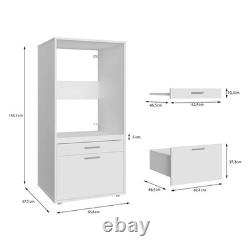 Wade Logan Armoire pour sèche-linge sur machine à laver en blanc avec abattant supplémentaire